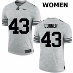 Women's Ohio State Buckeyes #43 Nick Conner Gray Nike NCAA College Football Jersey Discount UCI0044IK